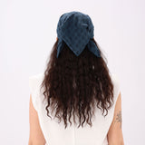 peacock blue knit bandana