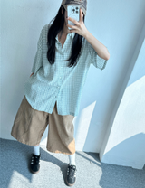 ラインポイントバルーンピグメントコットンバミューダ💚🩶🤎 - 3 カラーズ