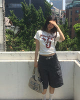 エピークラックプリントオフショルダーショートスリーブTシャツ