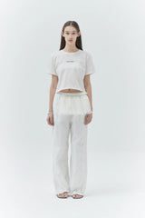 KIRSH PLAIN WORDING POINT T-SHIRT - WHITE
