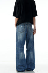 Creased Blade Wide Jeans