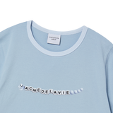 25SS スネークイニシャルリンガークロップ半袖Tシャツ スカイブルー