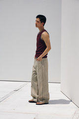 Reverse labeling sleeveless(Burgundy)