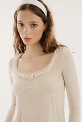 Jam shirring top - beige