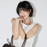 EYELET EMBROIDERY MINI ONE-PIECE  (White)