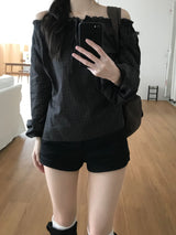 Dear button off-shoulder blouse (2 colors)