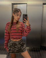 Tone pigment mix stripe long sleeves