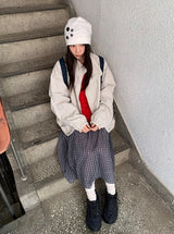 Heyo Check Banding Long Skirt