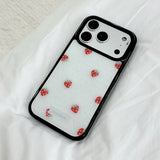 [MADE][Magsafe Glass Bumper Case] Strawberry embroidered knit case Red