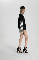 SEXXDEVIL LOGO Striped Layered TEE