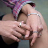 SVR-S613 Got7 Mark BamBam wearing silver 925 plain 8mm plain silver ring