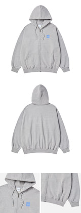 25SS BOX BASIC LOGO HOODIE ZIP UP MELLANGE