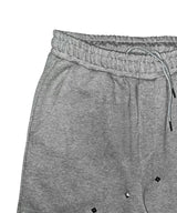 DIAGONAL STUD ZIP SWEAT PANTS(GREY)