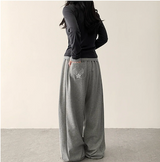 Angel Wing Star Pocket Embroidery Wide Banding Pants