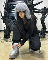 Soft Black Fur Earflap Hat