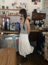 Lehiji Banding Check Balloon Long Skirt