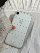 dot phonecase 半透明ドット柄ケース ベビーピンク