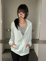 Antale Sheer Oversized Hooded Zip-Up 4color