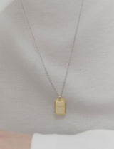 26SS★ [Premium Plating] Volume Square AB TAG Necklace