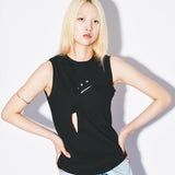 Eyelet Point Sleeveless (black)