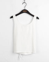 Dish back slit ribbon strap hole two-way tank top sleeveless