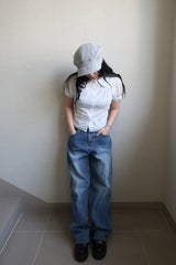 stud wide denim pt