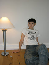 [MADE] ROSE LOGO CROPPED TEE IVORY  