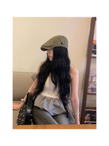 Stud newsboy flat cap