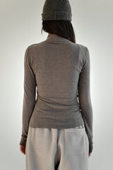 Wool turtleneck top, Brown