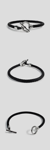 CHUBASCO HOOK LEATHER BRACELET BLACK CHL01