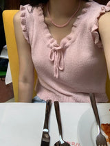 [MADE] CHEHVフリルニットノースリーブ