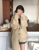 [wool20%] エリーぼかしハンドメイドニットカーディガン