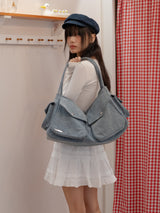 アウトポケットボストンバッグ DENIM LARGE