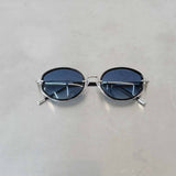 Blue Tint Oval Sunglasses
