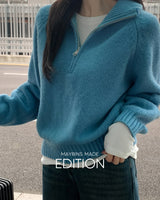 [MADE] Mion semi- zip-up knitwear