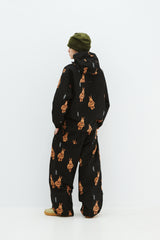 3D BEARRABBIT HOODED ANORAK JACKET BLACK