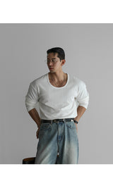 Patterned Uniqlo Long Sleeve [Ivory]
