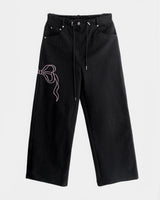 [♡MADE♡] black E - motion letter wide cotton pt