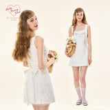 [GirlyFancyClub] ブルーベルバックレイヤードレースフレンチベストドレス