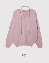 ベーシックVネックルーズニット + タイセット (5color)