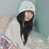 nostalgic knit beanie white