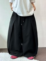 エンジェルズウィング👼🏻フォルディングツーピンタックバルーンロングパンツ🧸🤍❤🩶🖤5カラー