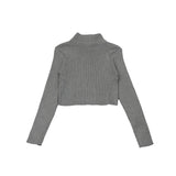 zip cropped knit
