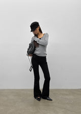 [MADE] Formal Low-Waist Bootcut Cotton Pants