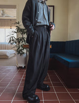 ダブルスリーピンタックバルーンスラックス