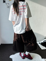 サンルーム バックレター タトゥー グラフィック オーバーサイズ Tシャツ 4カラー