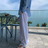 Prix Linen Chin-Topped Banding Wide Pants