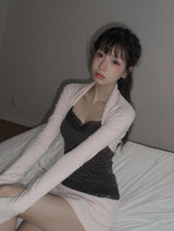 [MADE] Pixel dotted lace sleeveless + bolero SET