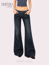 deep blue flow bootcut denim pants, regular (LONG)