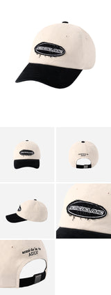 24FW TWO TONE APPLIQUE PATCH BALL CAP BLACK